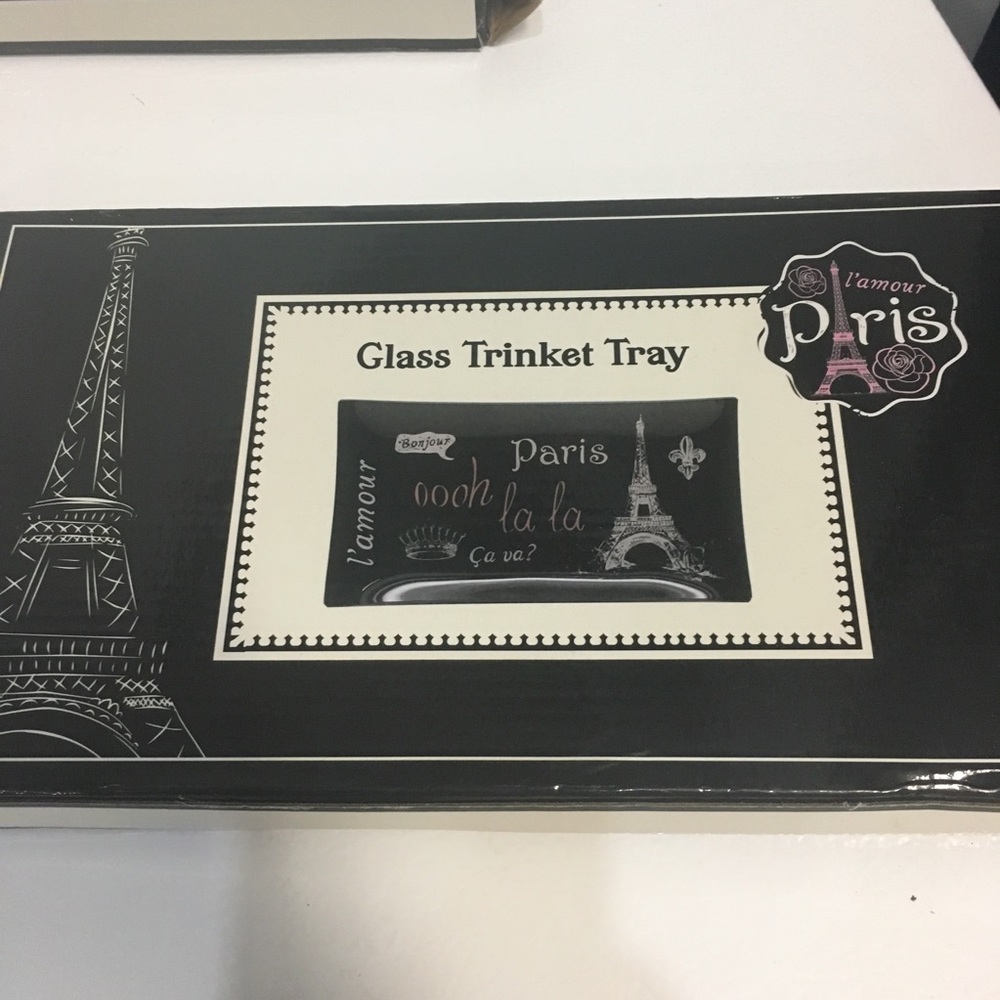 Glass Trinket Tray, NIB, Paris